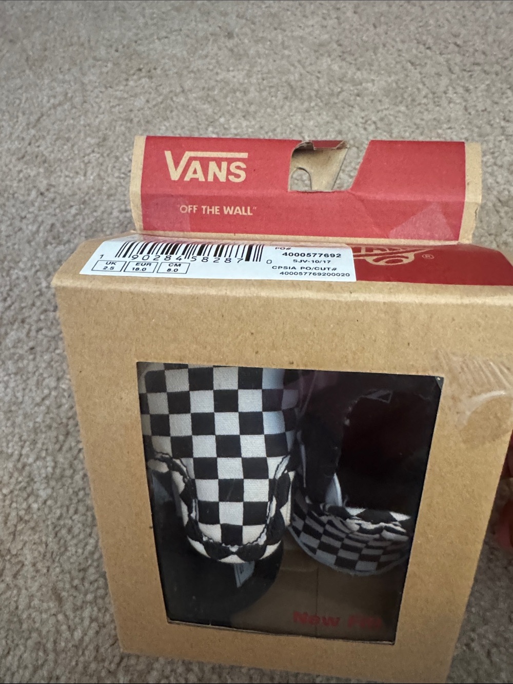 Vans Black & White Checkerboard Baby Slip-On Shoes. USED